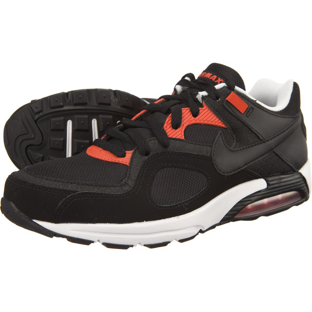 MENS NIKE AIR MAX GO STRONG LEATHER TRAINERS - UK SIZE 8.5 - BLACK/RED ...